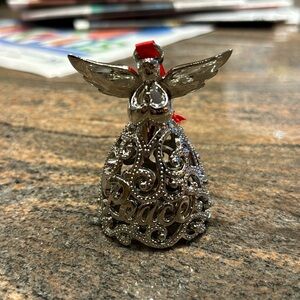 Lenox Metal Silver Tone Angel of Peace Ornament 3"